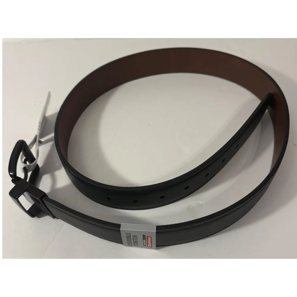 Genuine Dickies Belt Men 38 Black Brown Reversible‎ Stretch Casual NEW
